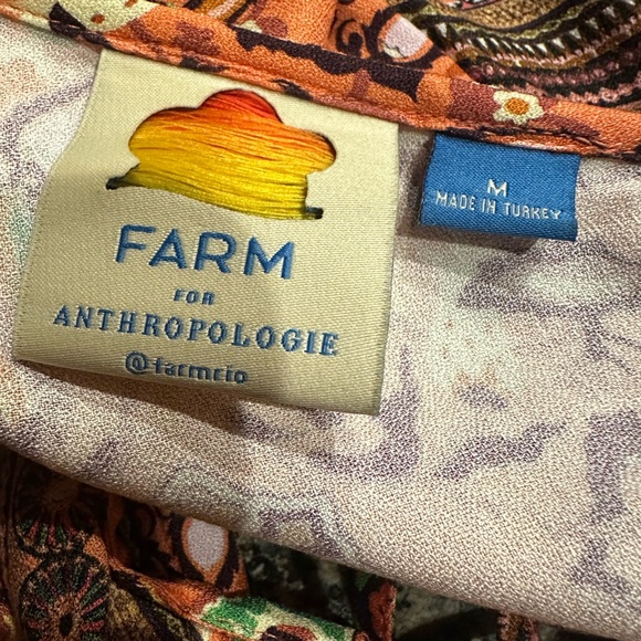 Farm Rio Anthropologie Clarabella Orange Floral Long Sleeve Maxi Dress M - Picture 12 of 12